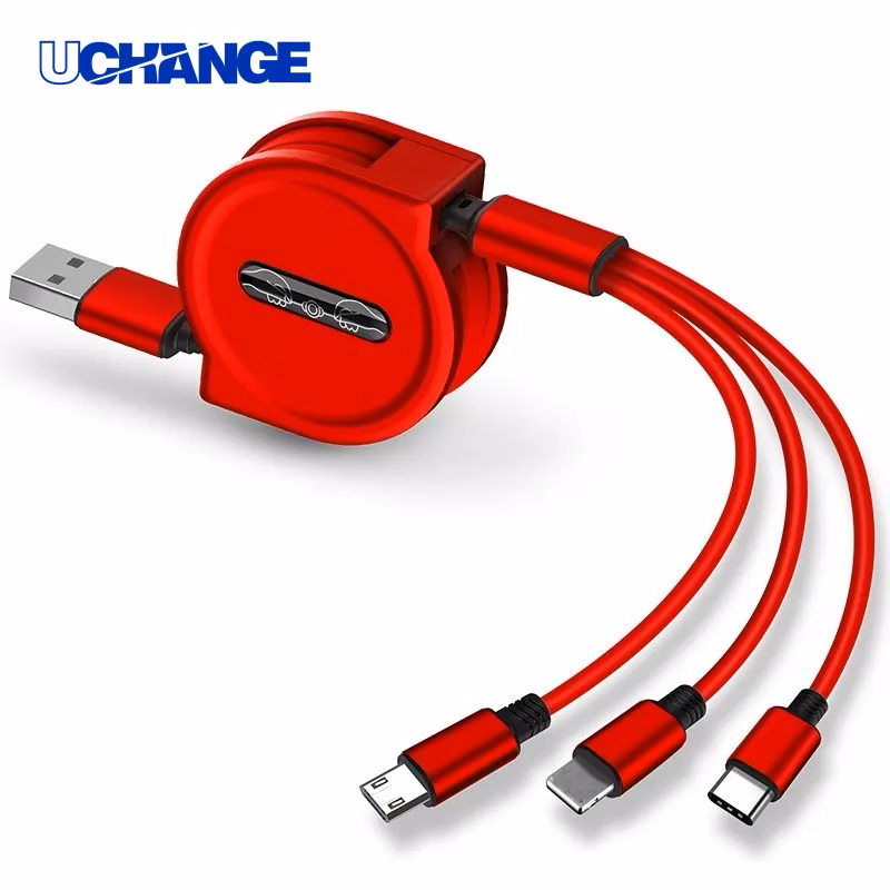 Retractable 3-in-1 Data Cable Fast-Charge Travel Charging Solution
