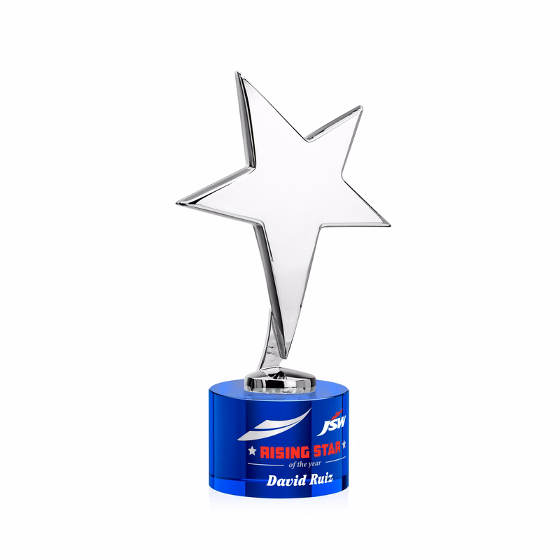 Tuscany Chrome Star VividPrint™ Award on Marvel Base - Blue