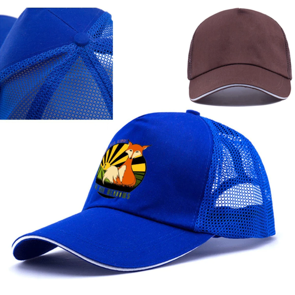 Structured 5-Panel Sandwich Trucker Mesh Cap w/ Plastic Snap 1