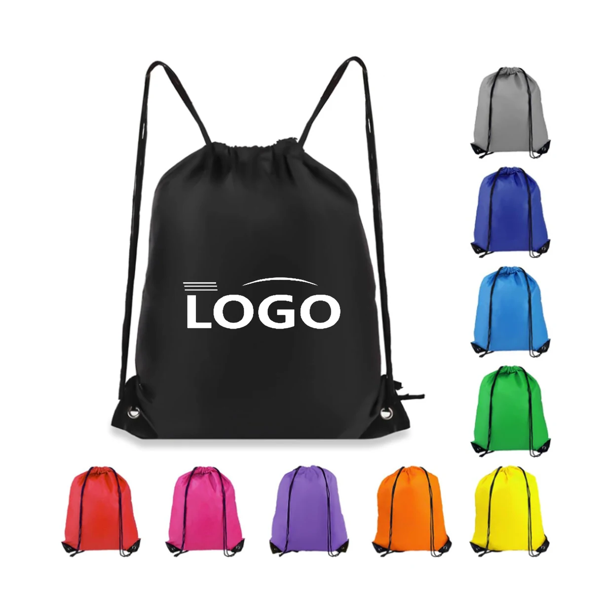 MOQ 100pcs 210D Polyester Drawstring Bag 1