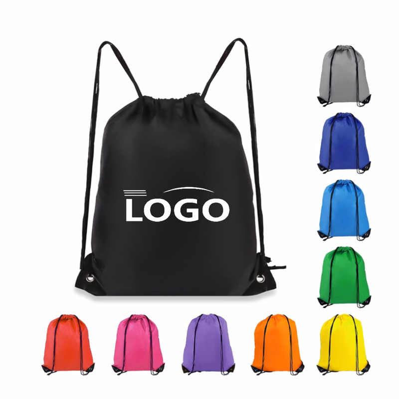 MOQ 100pcs 210D Polyester Drawstring Bag