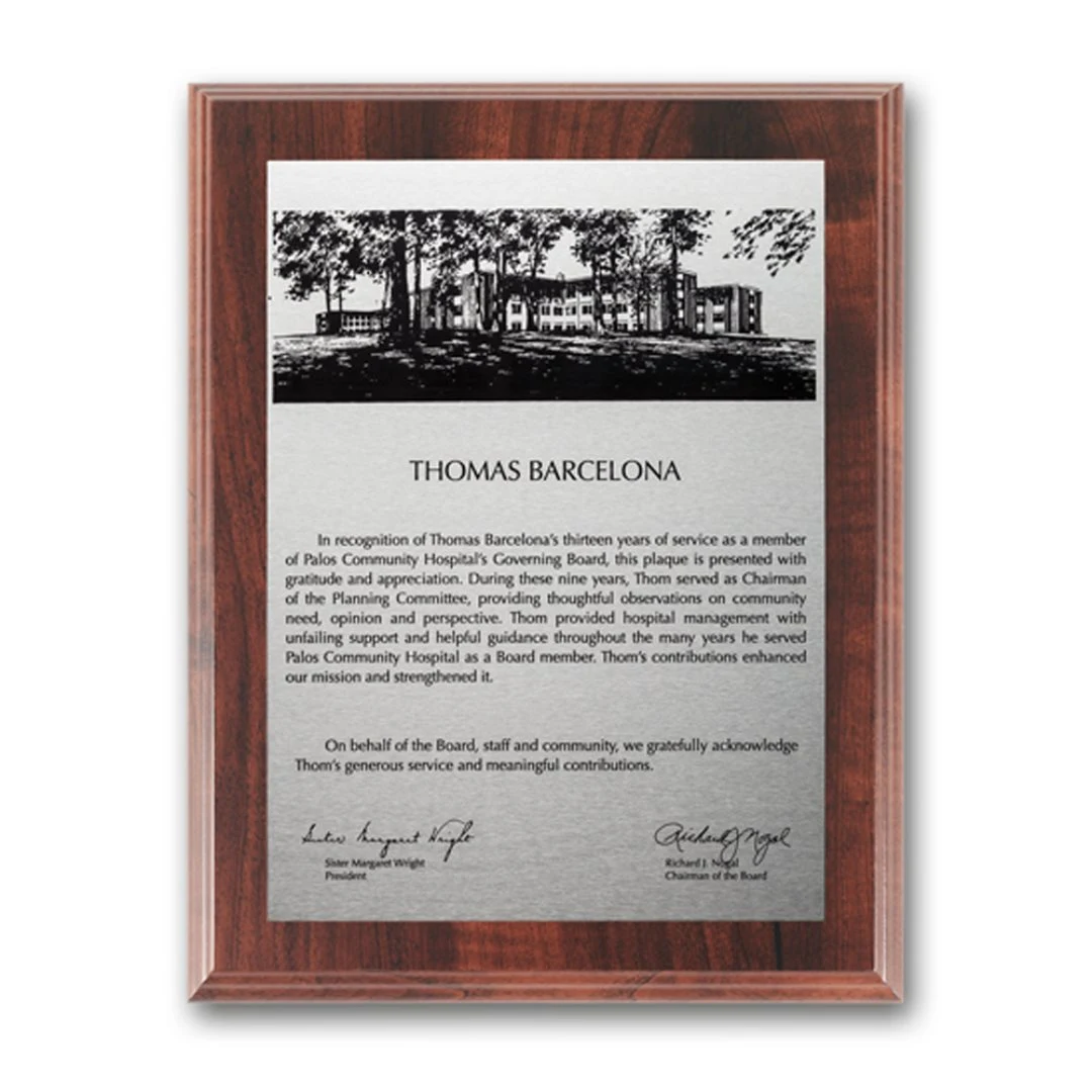 Etch/Oxidized Plaq - Walnut Finish 1