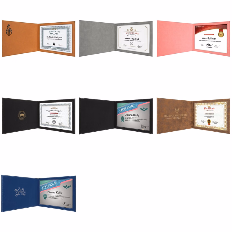 9" x 12" Leatherette Certificate Holder for 8 1/2" X 11"