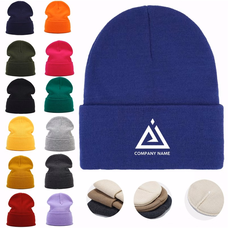 Winter Blank Plain Knitted Beanie Cap Beanie Hats