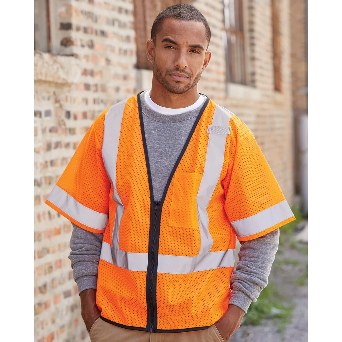 Unisex Economy Single Pocket Zipper Vest - 1567-1568 1