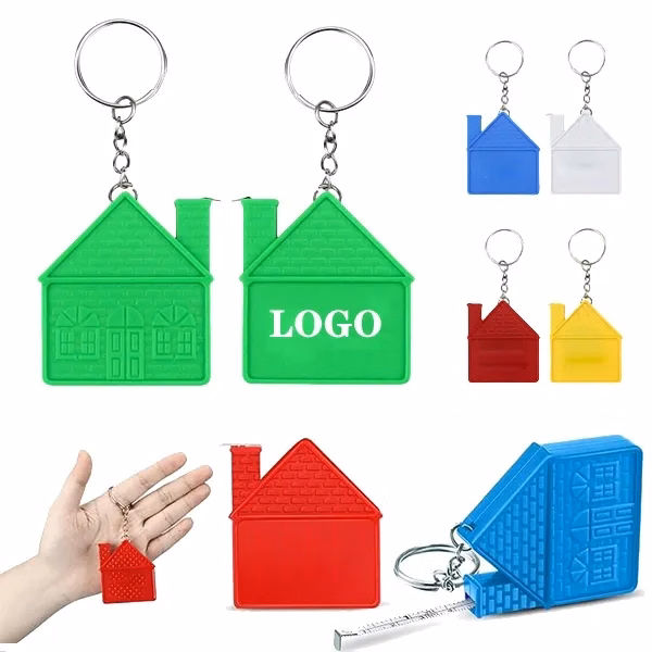Mini Retractable House-Shaped Tape Measure Key Chain
