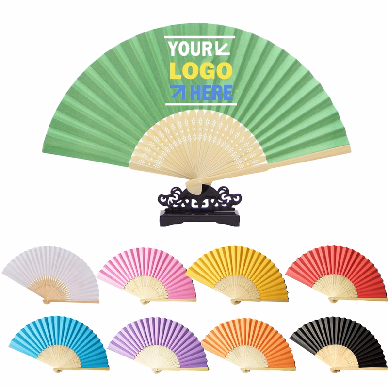 Full-Color Foldable Paper Bamboo Hand Fan