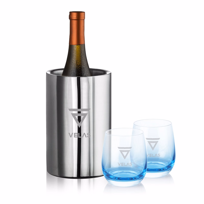 Jacobs Wine Cooler & Soudan Blue Stemless Wine
