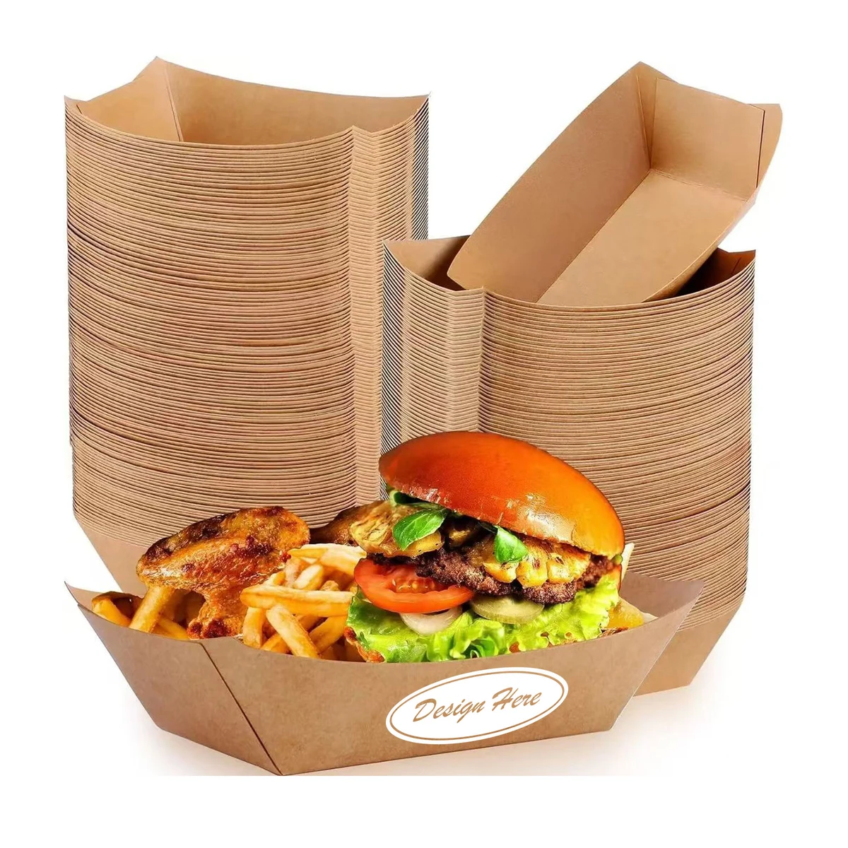 Kraft Paper Boat French Fries Box 1