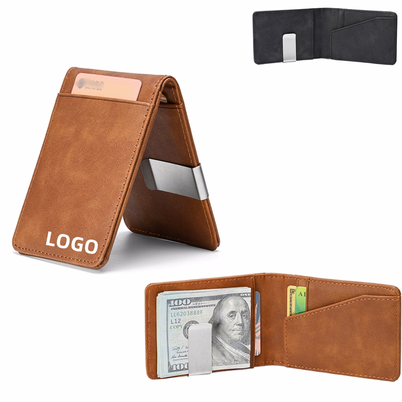 Men's Slim Bifold Wallet Card HolderWith Money Clip