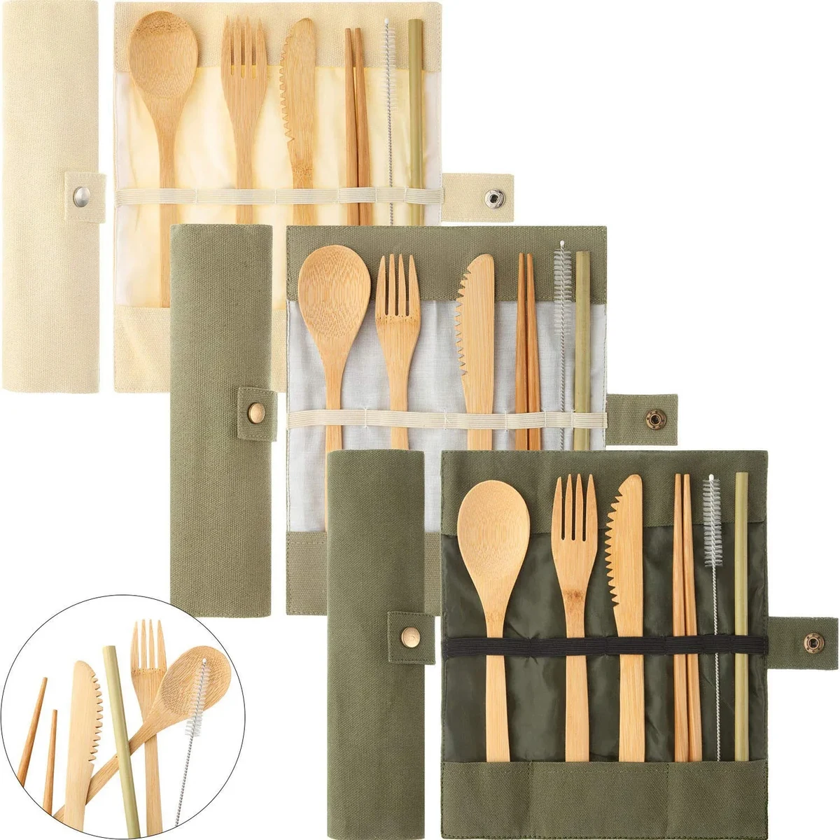 Reusable Bamboo Utensils Cutlery With Case 1