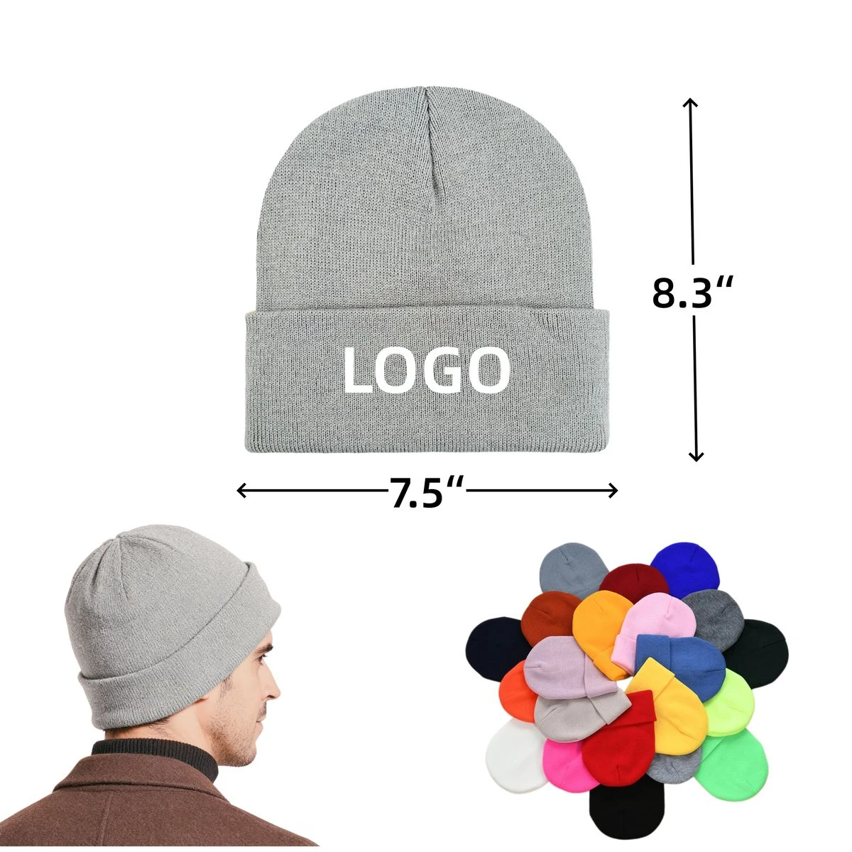 Embroidered Knit Beanie 1