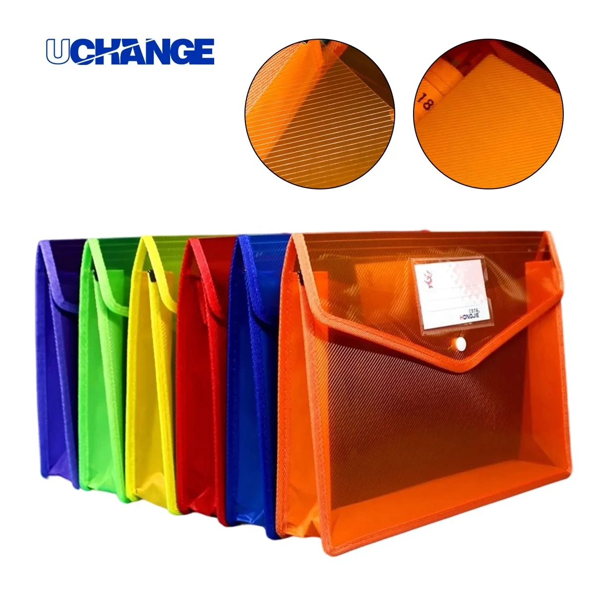 A4 Plastic Button File Folder With Mesh And Label Pocket 1