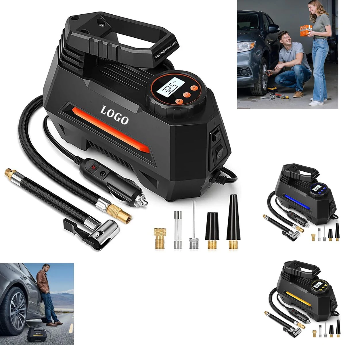 Portable Tire Inflation Air Compressor with LED Light 1