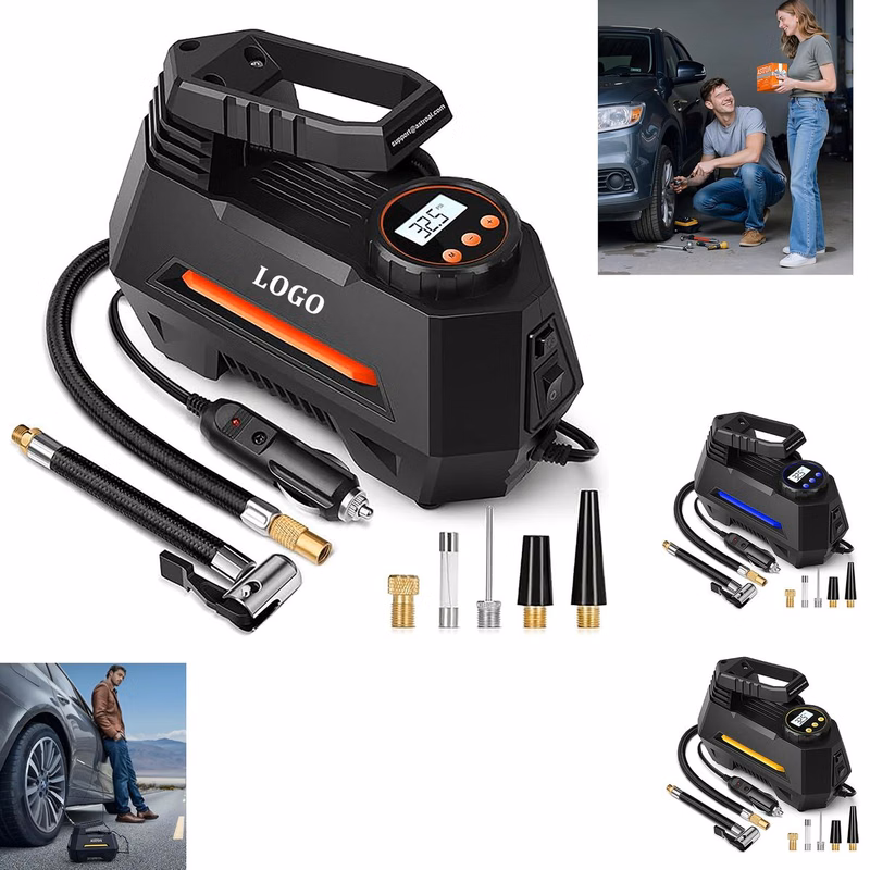 Portable Tire Inflation Air Compressor with LED Light