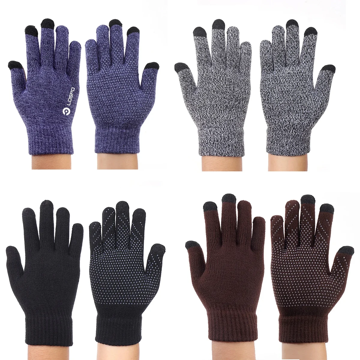 Adult Autumn and Winter Plush Wool Warm Non-slip Gloves 1