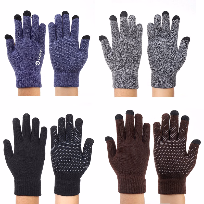 Adult Autumn and Winter Plush Wool Warm Non-slip Gloves