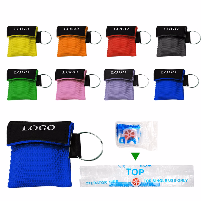 Custom CPR Face Shield Mask W/ Pouch Keychain