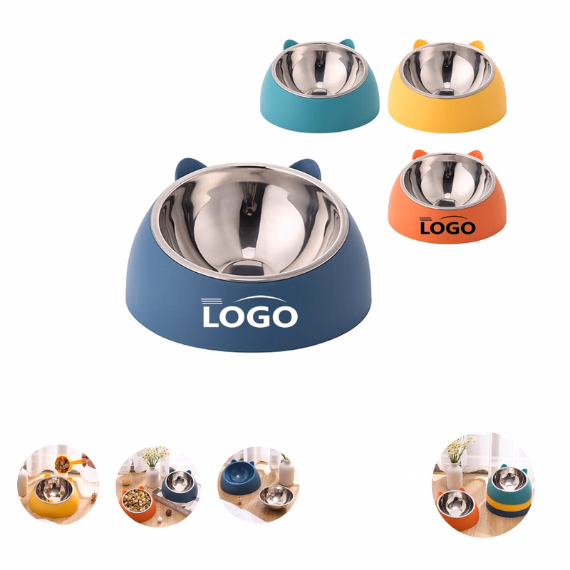 MOQ20 Pet Food Scoop Neck Protection Cat Dog Bowls
