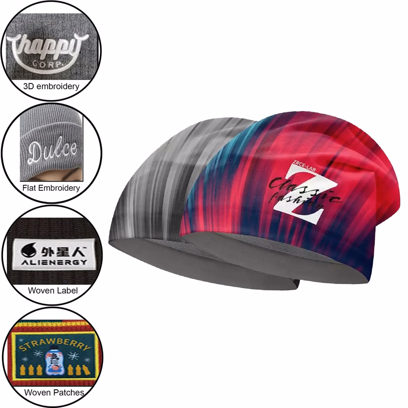 Dual layer sublimation beanie with inner fleece