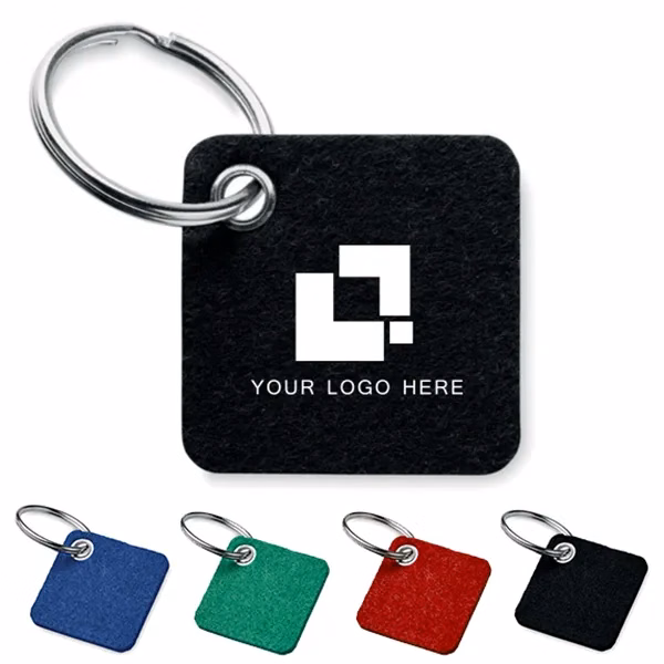 Promotional Square RPET Felt Keyring