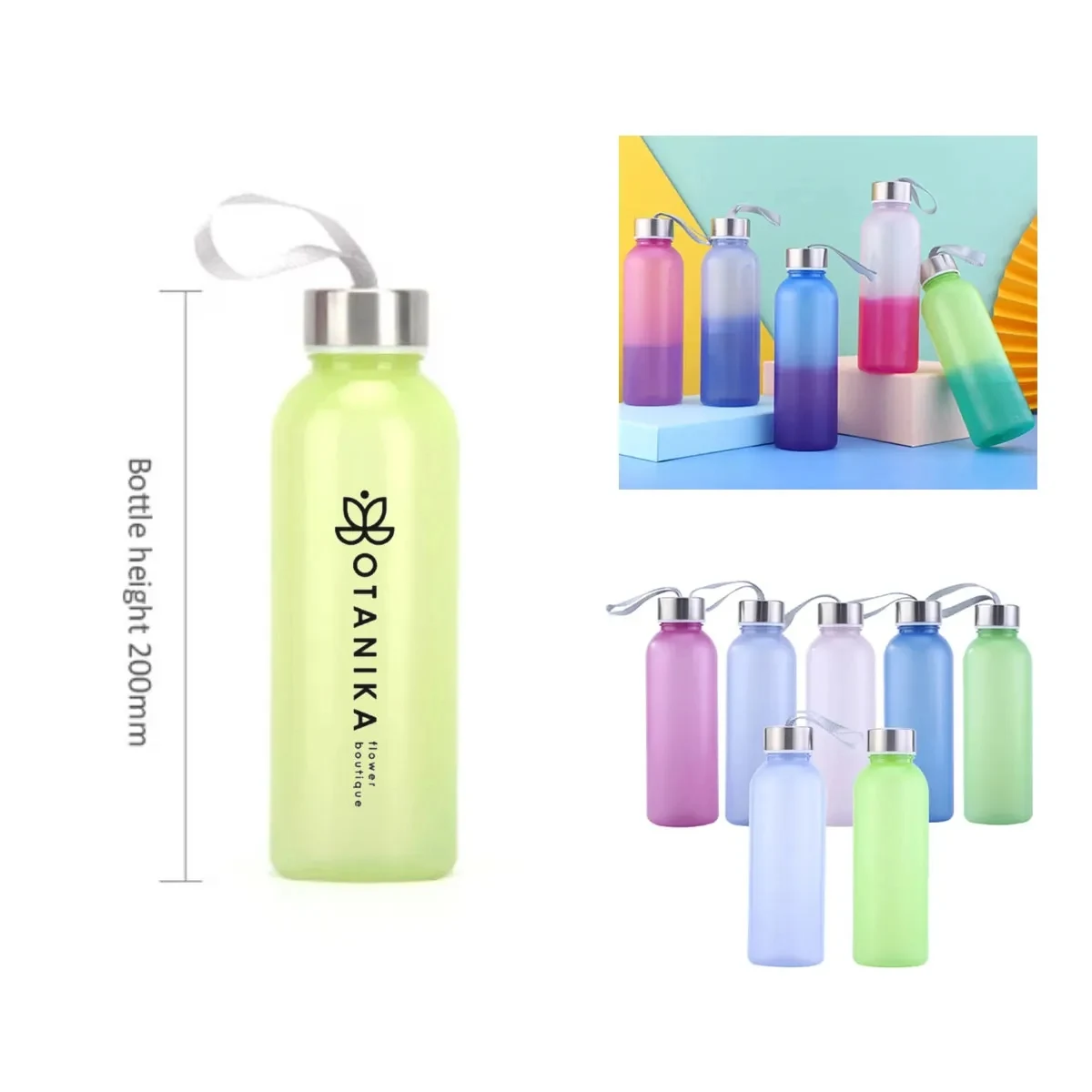 18OZ RPET Water Bottle With Stainless Steel Lid 1