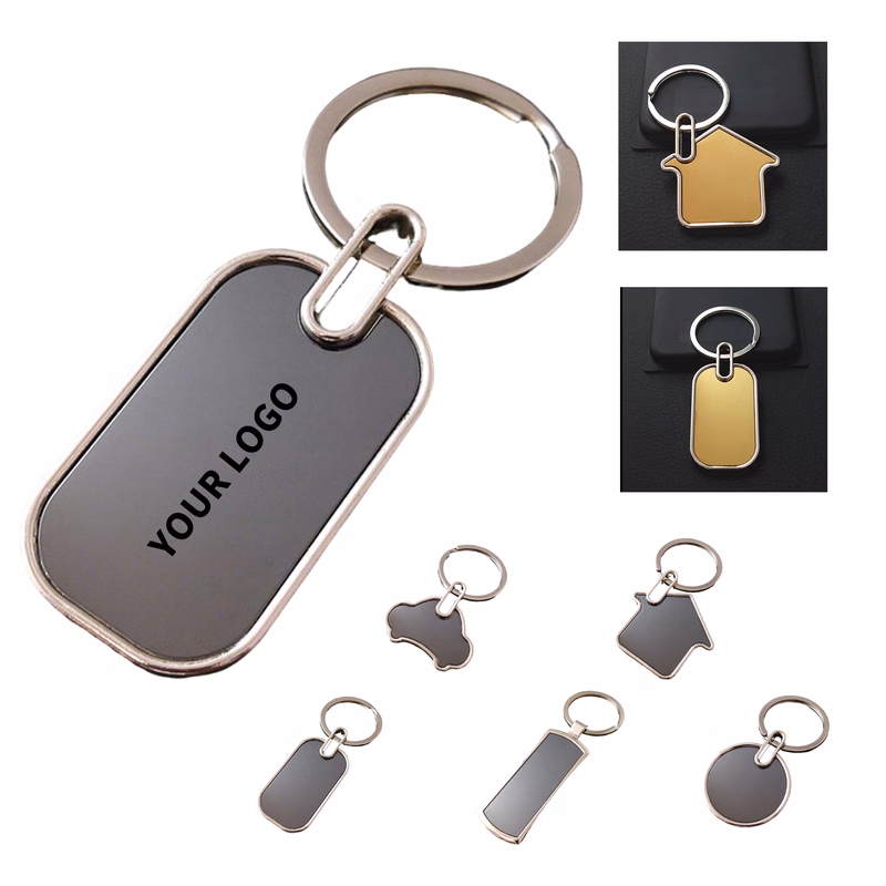 Polished Chrome Key Ring 2.79" Length X 1.45" Width