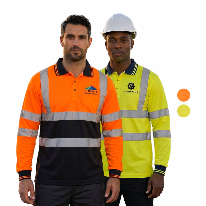 3.8 oz. Polyester Class 3 Color Block Reflective Tape Safety Polo Shirt