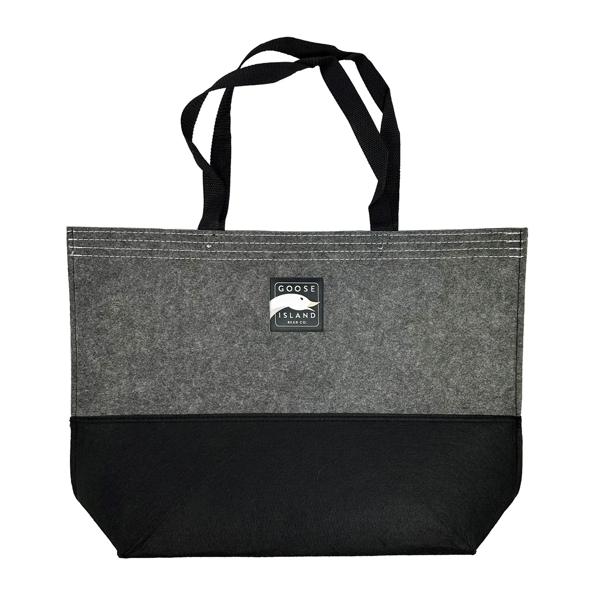 Large Felt Tote w/ Sewn Woven Patch - "Elite" Weave 1
