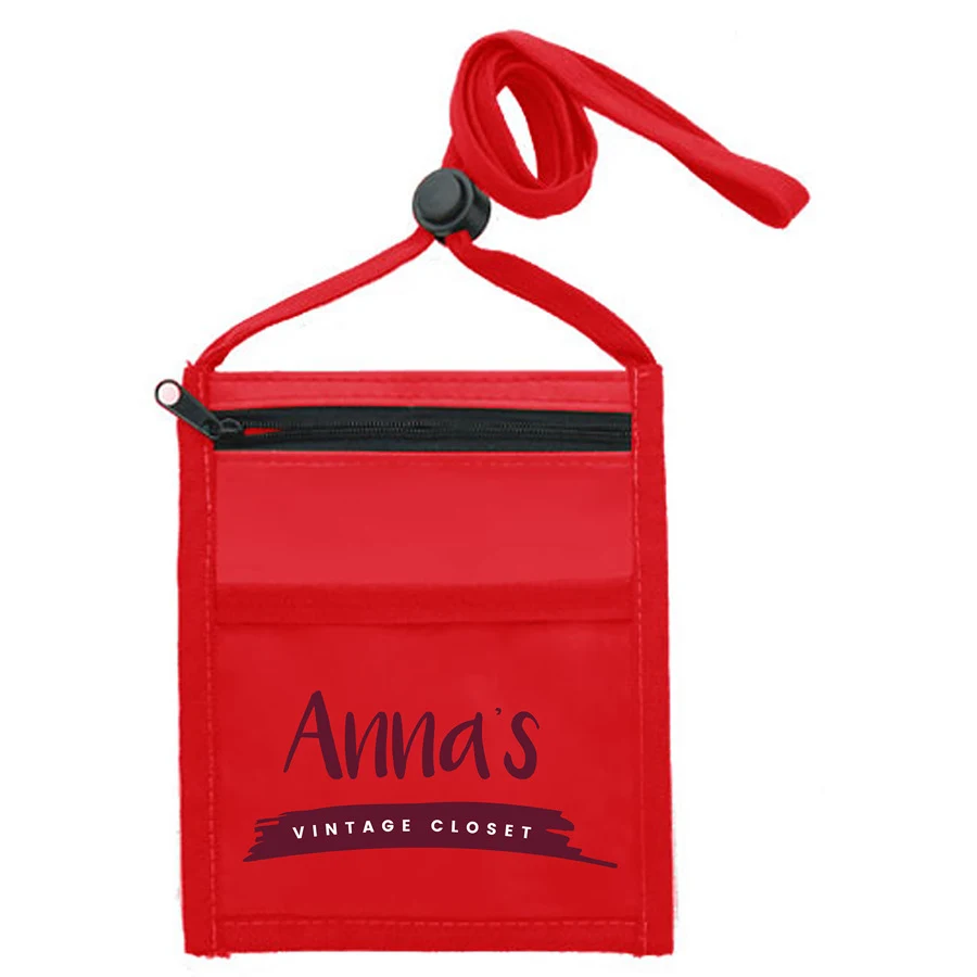 Adjustable Lanyard Neck Wallet - 6.00" x 5.25" 1