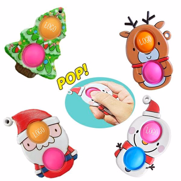Christmas Mini Pop Fidget Simple Dimple Bubble Sensory Toy for Kids and Adults