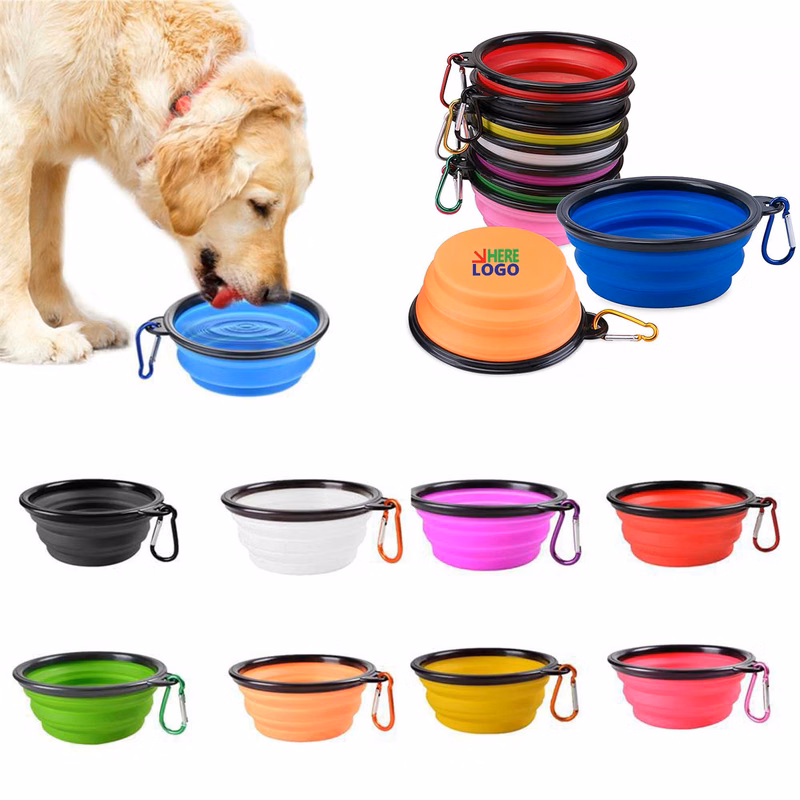 12Oz Collapsible Silicone Pet Bowl With Carabiner