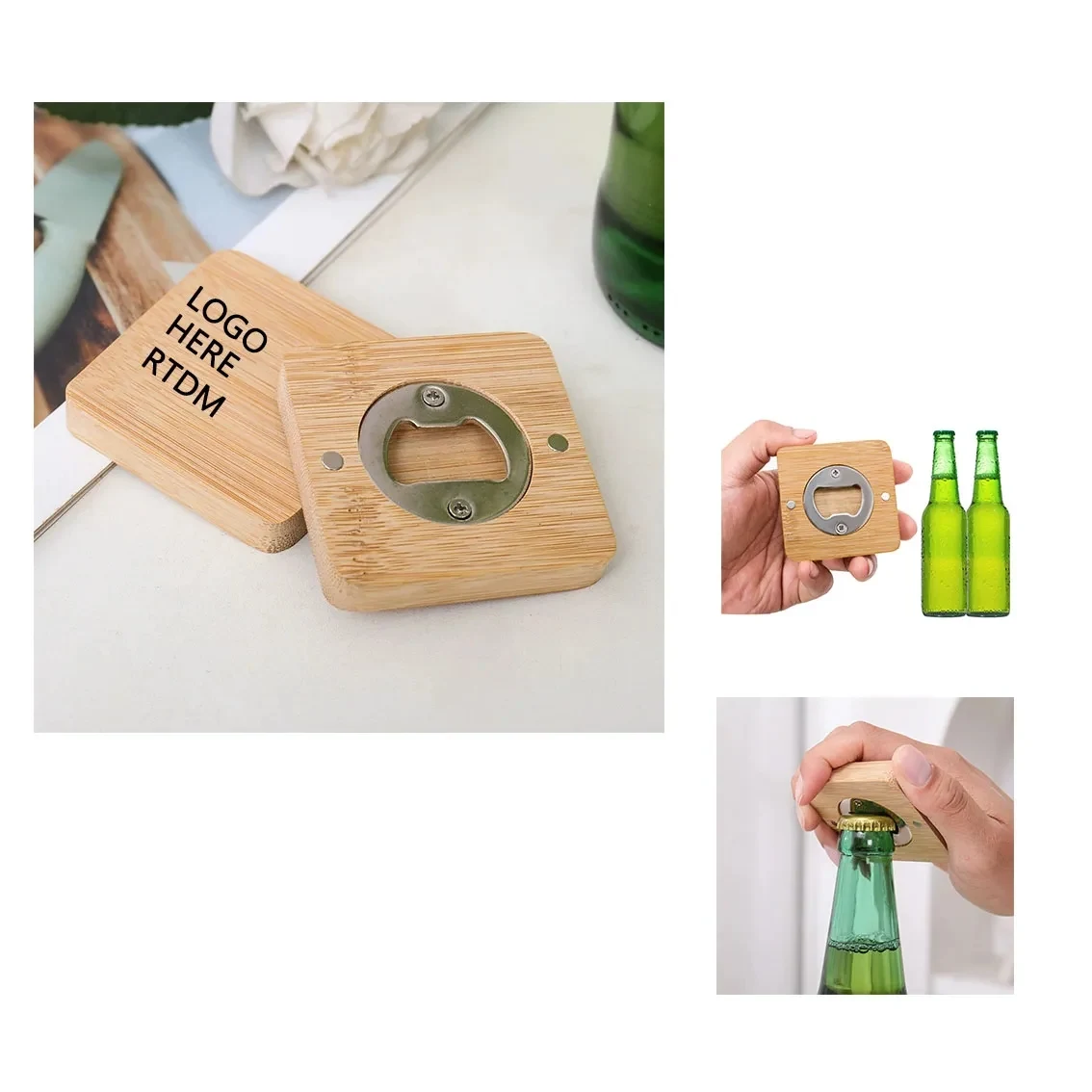Bamboo Wood Bottle Opener 1