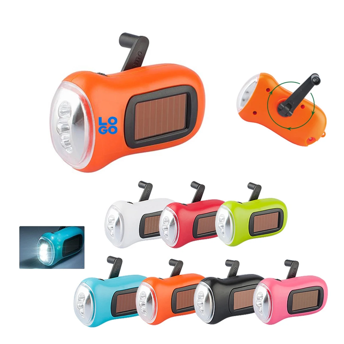 Solar Hand Crank Generator Flashlight 1