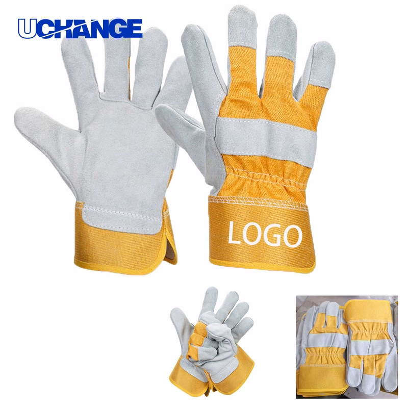 Split Leather Work Gloves with Safety Cuffs