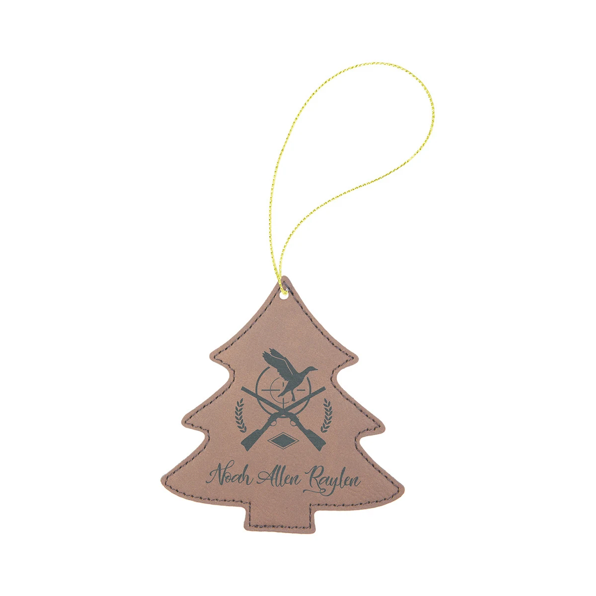 Dark Brown Leatherette Tree Ornament 1