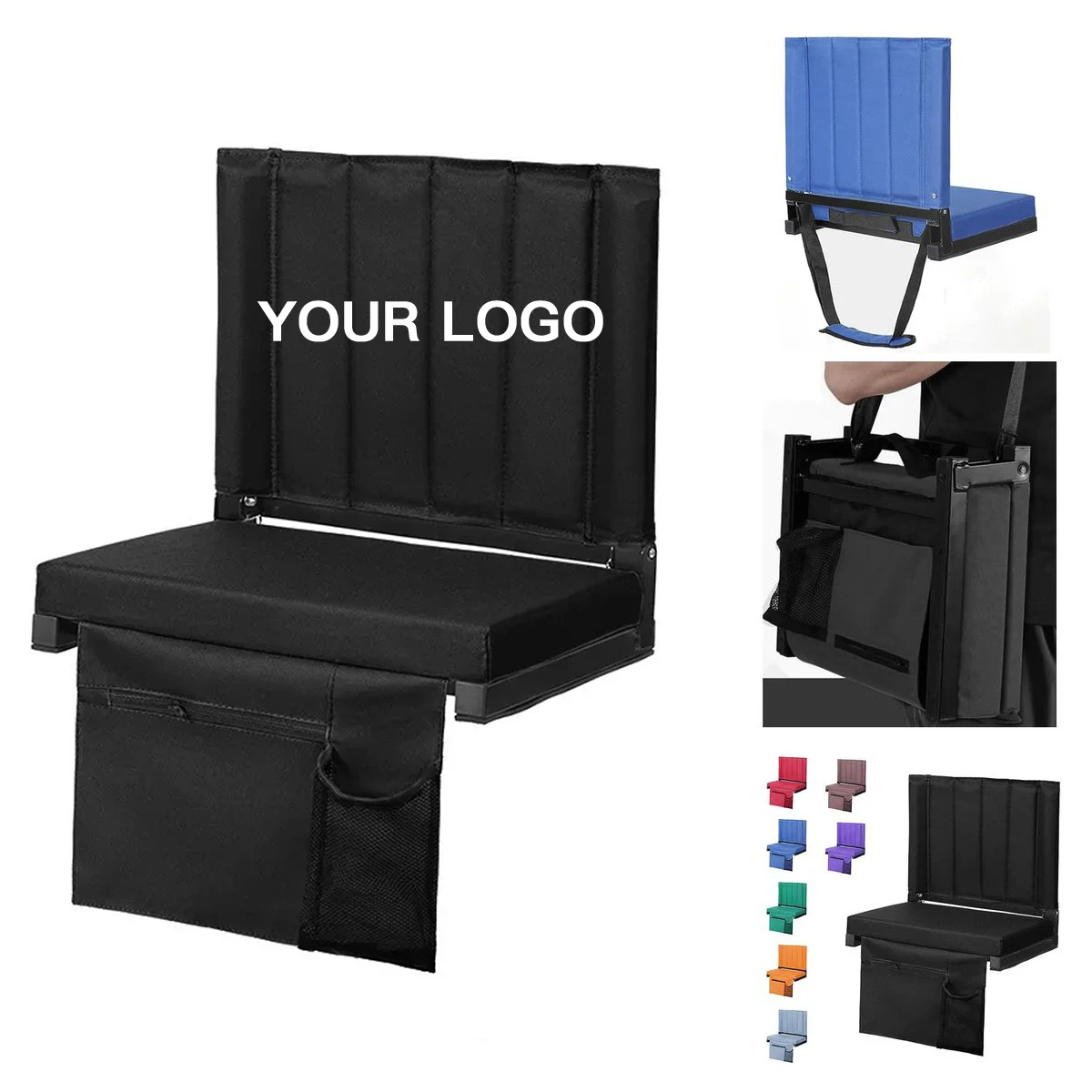 Foldable Stadium Seat With Cushioned Back Support 1