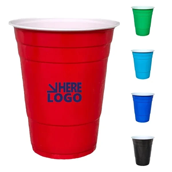 Custom 16 oz Double Wall Plastic Party Cup Beverage Holder — Event Drinkware 1
