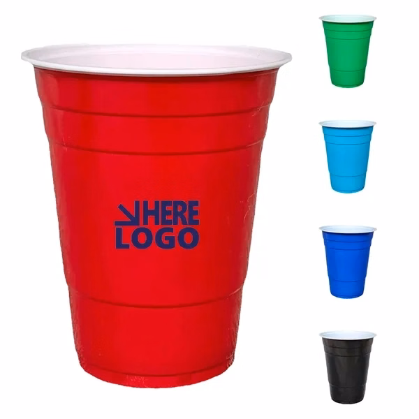 Custom 16 oz Double Wall Plastic Party Cup Beverage Holder — Event Drinkware