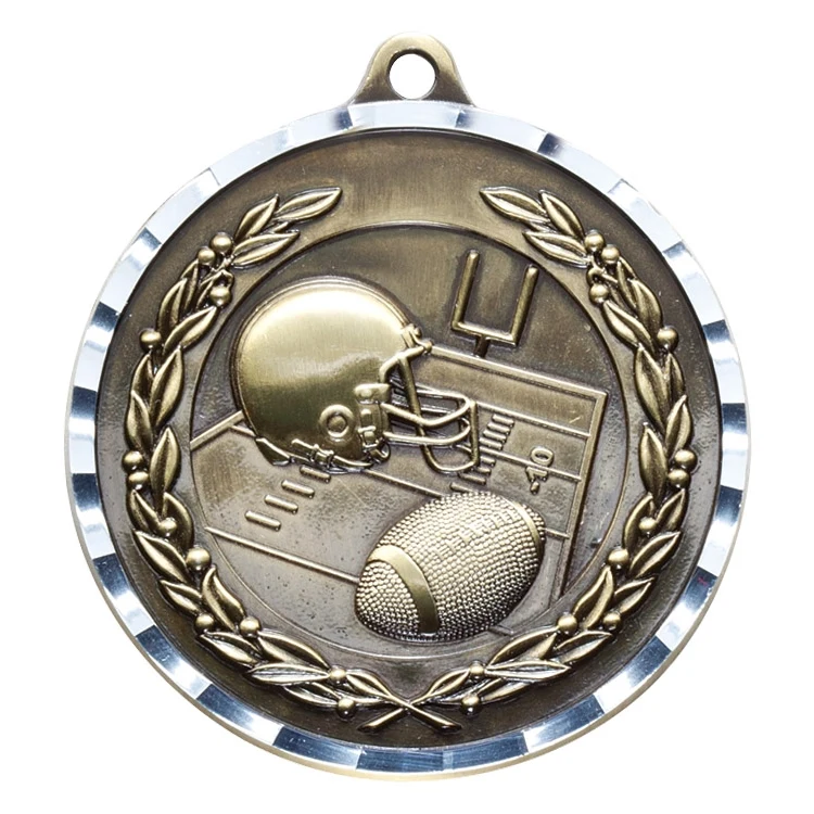 2" Football Diamond Cut Medal 1