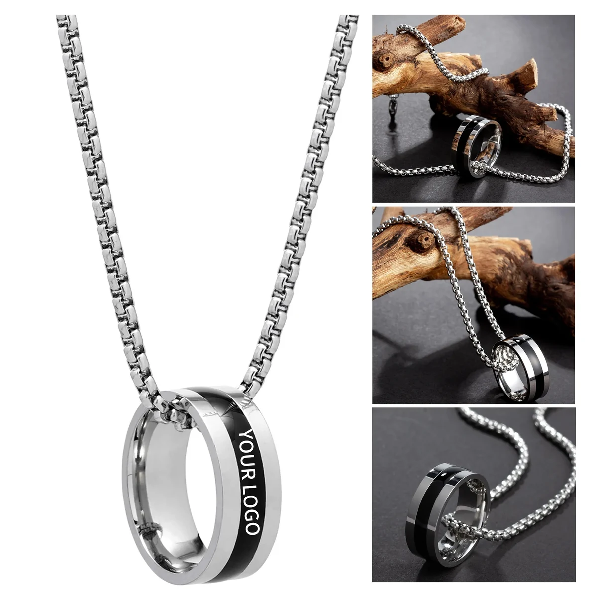 Modern Necklace with Ring Charm 1