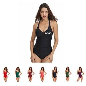V-Neck Sexy Belly Cover One-Piece Swimsuit 1