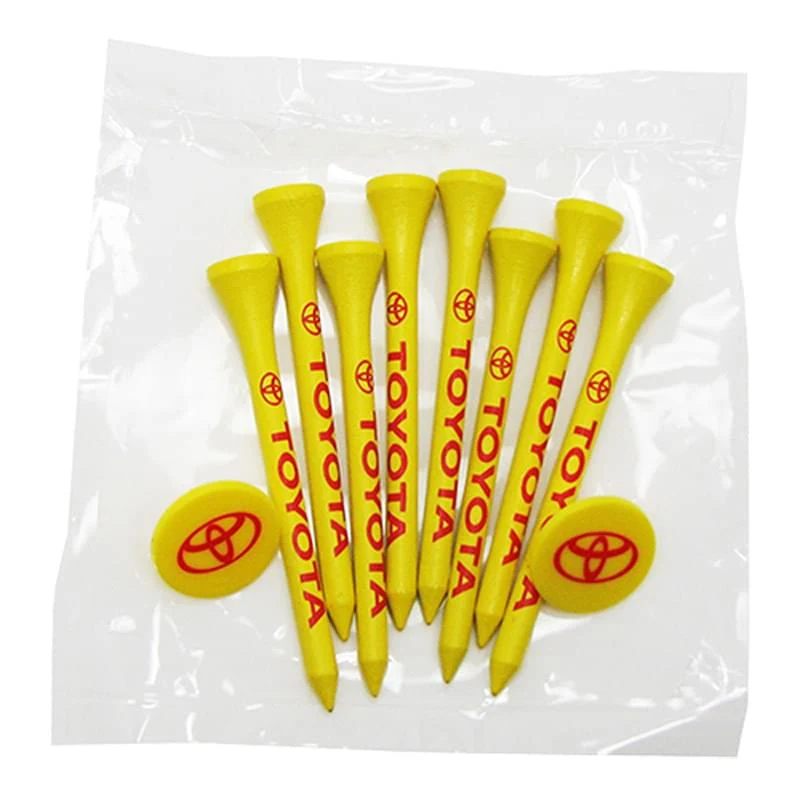 Golf Tee Poly Packet with 8 Tees & 2 Ball Markers 1