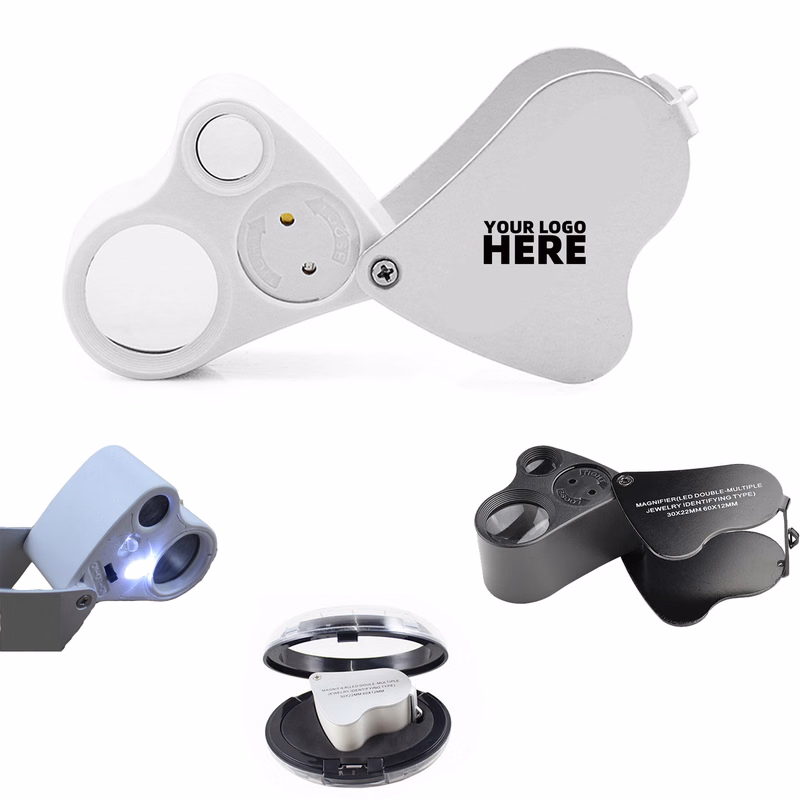 Rotatable Jewelry Led 30X 60X Magnifier Loupe