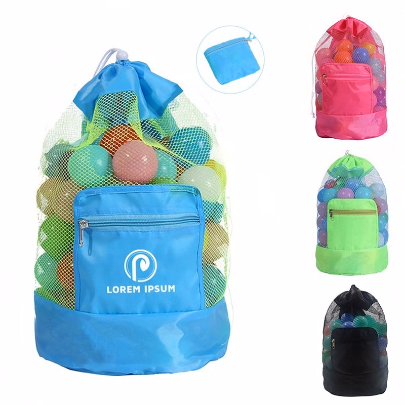 Drawstring Mesh Beach Bag