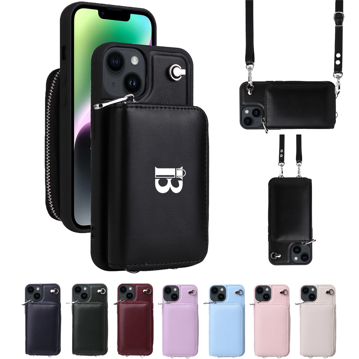 PU Cell Phone Case Crossbody Bag Wallet w/ Card Slots 1