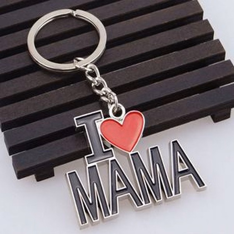 I Love Mama Metal Key Chain