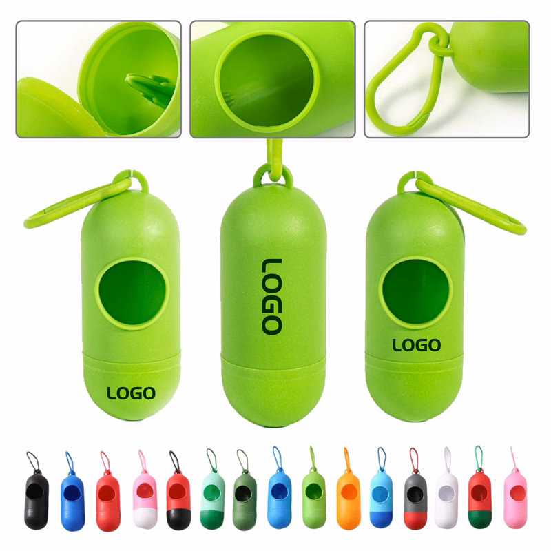 Custom Logo Pill Capsule Shaped Pet Waste Bag Dispenser