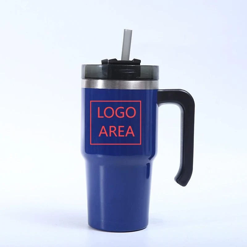 30 OZ Insulated Travel Mug with Handle, Lid and Straw 1