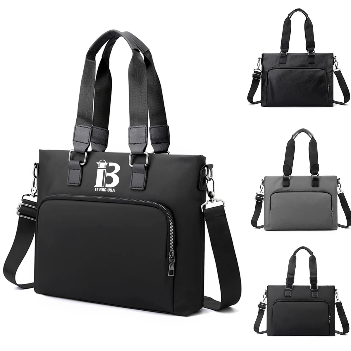 Polyurethane Business Waterproof Laptop Cross-body Bag 1